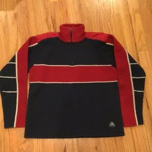 Vintage Nike ACG 100% Wool 1/4 Zip Navy and Red